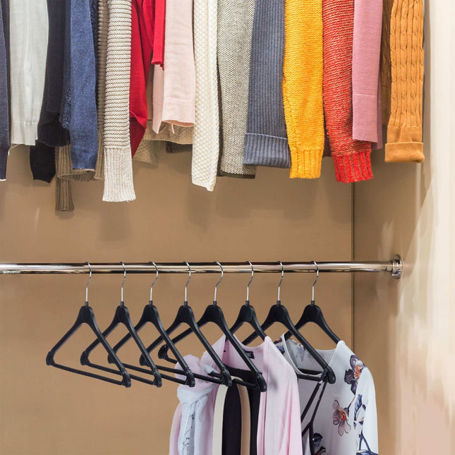 Plastic coat hangers in a set
