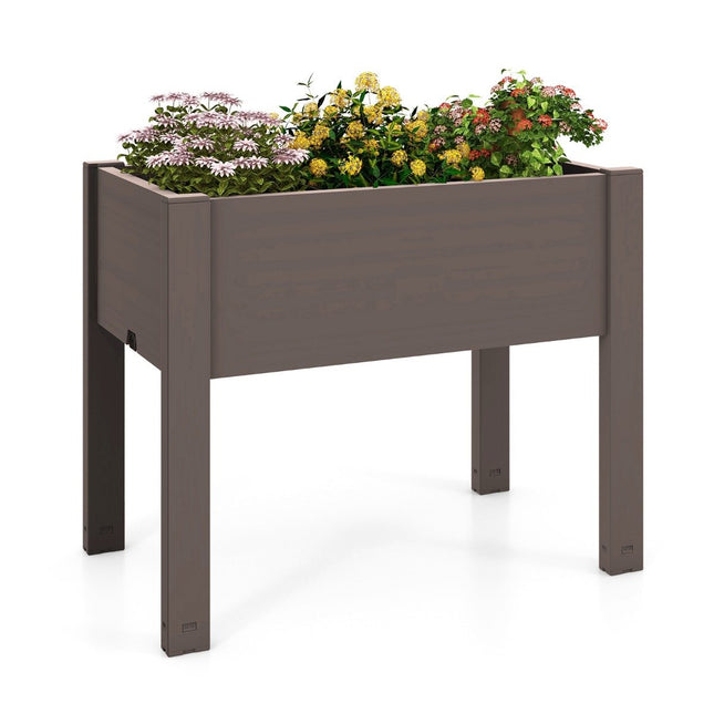 Kunststoff Hochbeet Gartenbeet selbstbewässernd 53L 76 x 45 x 61 cm Kaffee