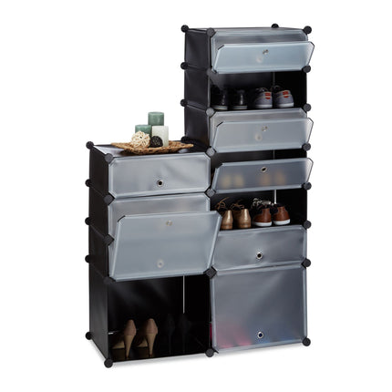Plastic shoe shelf with 12 compartments