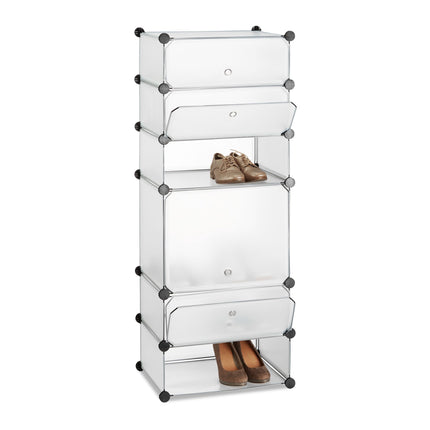 Plastic shoe shelf with 6 compartments