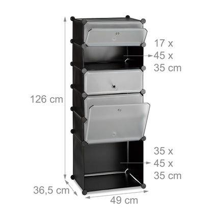 Plastic shoe shelf with 6 compartments