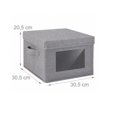 Plate Storage Boxes Set of 2 with 24 Felt Inserts, Grey, 28 cm Plate Diameter
