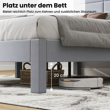 Platform Bed Frame for 200x140 cm Mattress, Grey Velvet