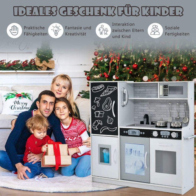Spielküche mit Kreidetafel, Spüle & Backofen – 82x24x80 cm