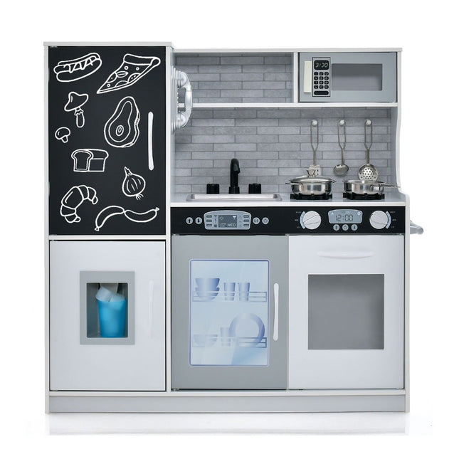 Spielküche mit Kreidetafel, Spüle & Backofen – 82x24x80 cm