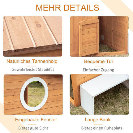 Hölzernes Spielhaus für Kinder mit Fenster und Briefkasten