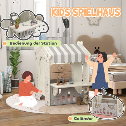 Spielhaus für Kinder von 1-6 Jahren mit Türen und Fenstern