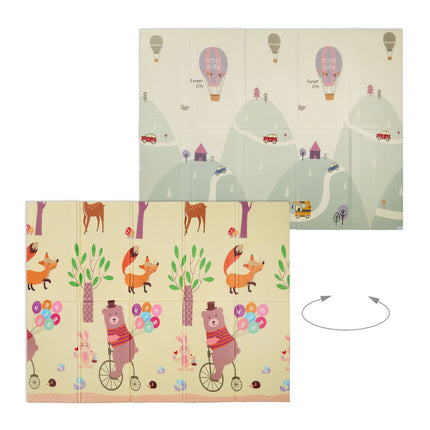 Playmat with animal and road theme, foldable