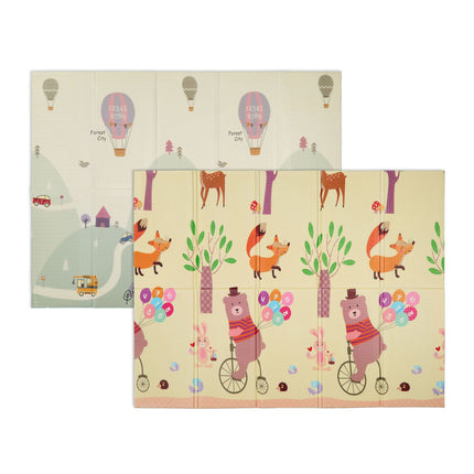 Playmat with animal and road theme, foldable