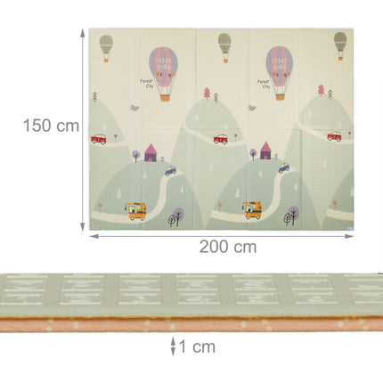 Playmat with animal and road theme, foldable