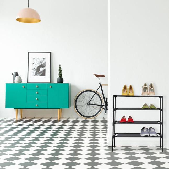 Plug-in system for shoe racks 4 levels