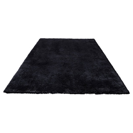 Plush Shag Area Rug 8x10 ft, Non-Slip, Black