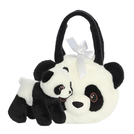 Plüschtier Panda in Tasche, 20 cm, weich und kuschelig