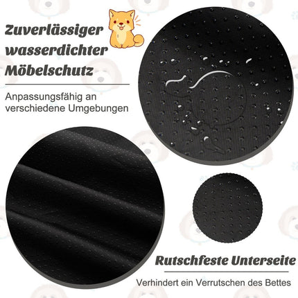 Plüschbett für Hunde mit rutschfester Unterseite, abnehmbarem, waschbarem Bezug und weicher Nackenrolle, klein 101 x 89 cm, grau-weiß