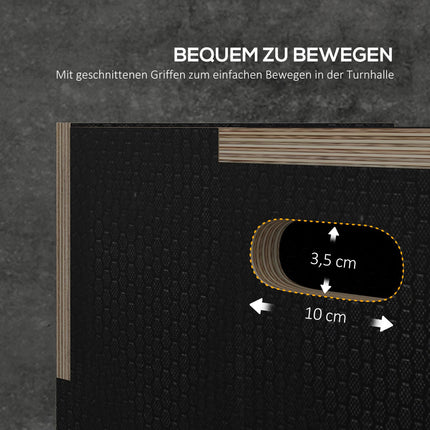 Plyo-Box, 3 Höhen, 61x51x41 cm, Schwarz, 120 kg Tragkraft