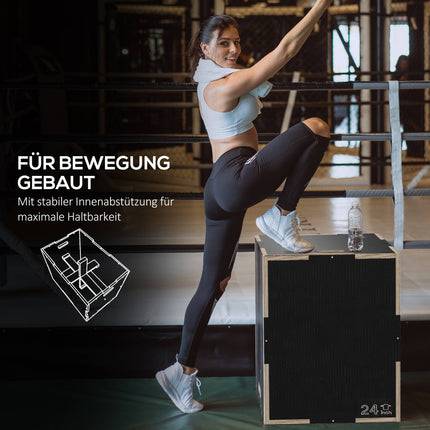 Plyo-Box, 3 Höhen, 61x51x41 cm, Schwarz, 120 kg Tragkraft