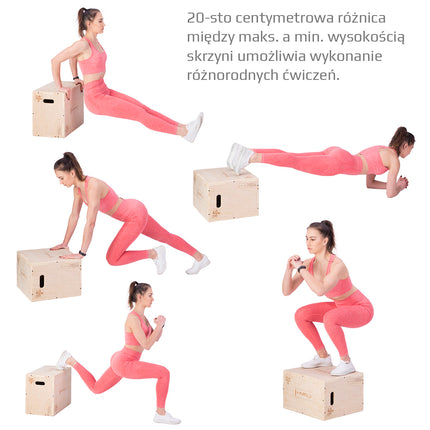 Plyometrische Box, 50x40x30cm, Robustes Sprungtrainingsgerät