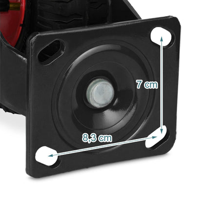 Pneumatic Swivel Castor 2.50-4 with Mounting Plate, 120 kg Load, 360° Swivel