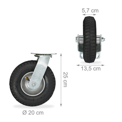 Nafukovací otočné kolečko, otáčení 360°, pro velké zatížení