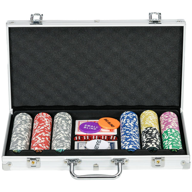 Poker chip set 300 parts 11.5G with lock and accessories