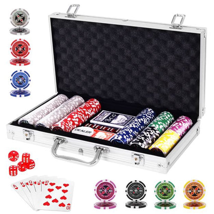 Poker Chip Set, 300 Chips, Aluminiumkoffer – Texas Hold'em