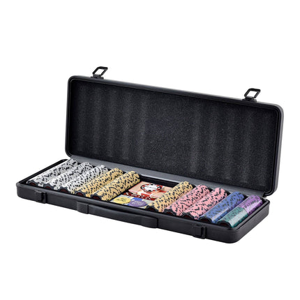 Poker Chip Set, 500 Pieces, 14g Clay Chips, Case