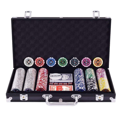 Poker Set with 300 Laser Chips and Aluminum Case