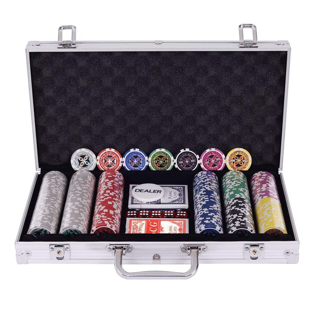 Pokerová sada s 300 laserovými žetony v hliníkovém kufříku