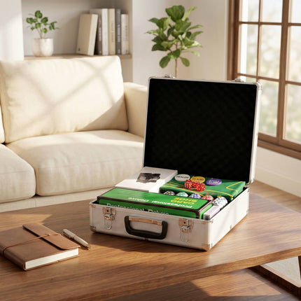 Poker Set with 500 Chips, 2 Decks, Dice, Case for 10 Players