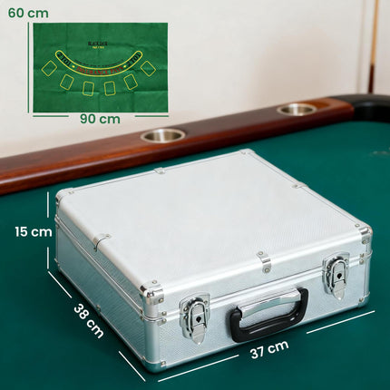 Poker Set with 500 Chips, 2 Decks, Dice, Case for 10 Players