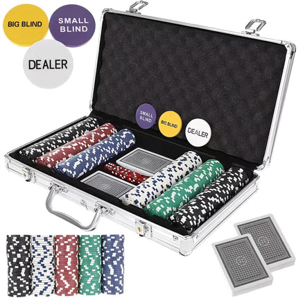 Poker - Set mit 300 Chips im Koffer HQ 23528 