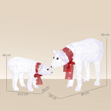 Polar Bear Christmas Decoration, 140 LEDs, Waterproof, Timer
