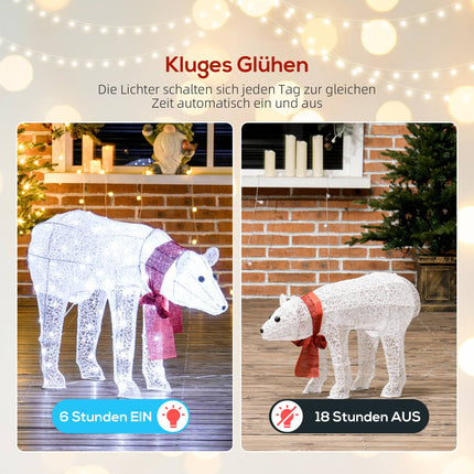 Polar Bear Christmas Decoration, 140 LEDs, Waterproof, Timer