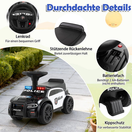 Police Ride-On Car for Toddlers with Lights & Sound