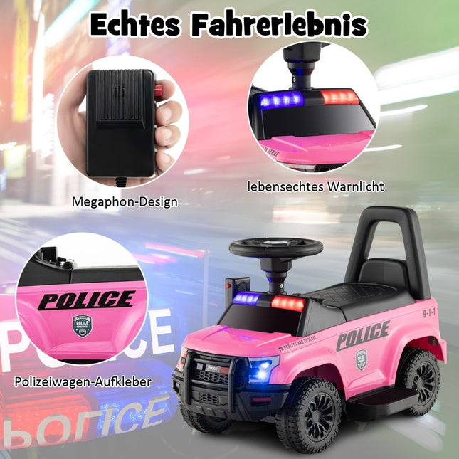 Polizei Elektroauto für Kinder 6V Elektro Kinderauto mit Stauraum Rosa