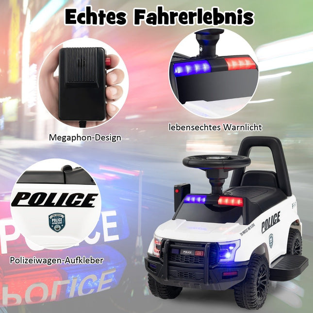 Polizei Elektroauto für Kinder 6V Elektro Kinderauto mit Stauraum weiß