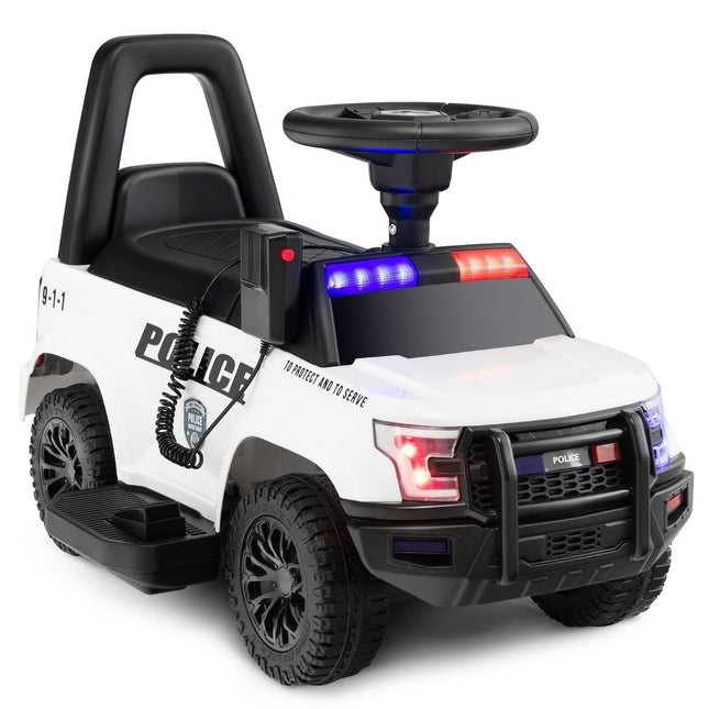 Polizei Elektroauto für Kinder 6V Elektro Kinderauto mit Stauraum weiß