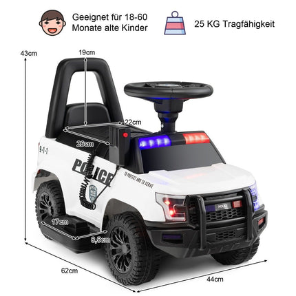 Polizei Elektroauto für Kinder 6V Elektro Kinderauto mit Stauraum weiß
