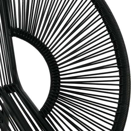 Black poly rattan 2-seater garden bench, 260 kg capacity