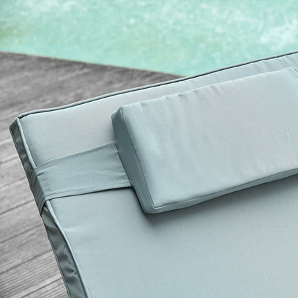 Doppelbett mit Sonnenschutz, Stahl & Polyester, grau