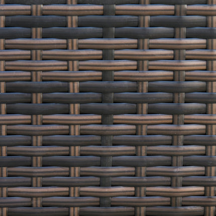 3-Sitzer Polyrattan Gartensofa mit Kissen – Braun/Weiß