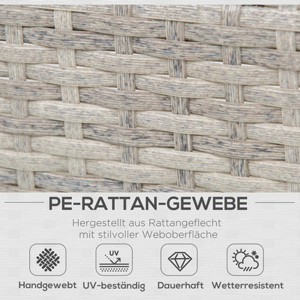 Wetterfestes 3-teiliges Lounge-Set aus Rattan mit Sofa und Beistelltisch