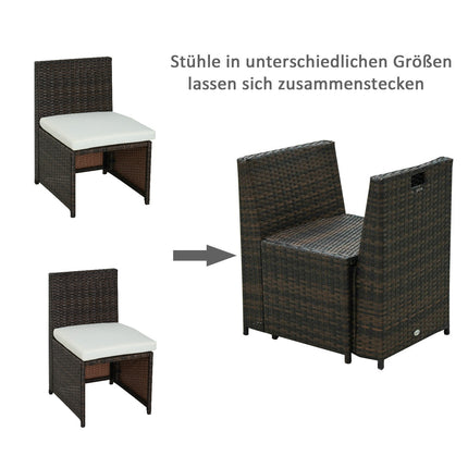 5-teilige Gartenmöbel aus Polyrattan – wetterfest