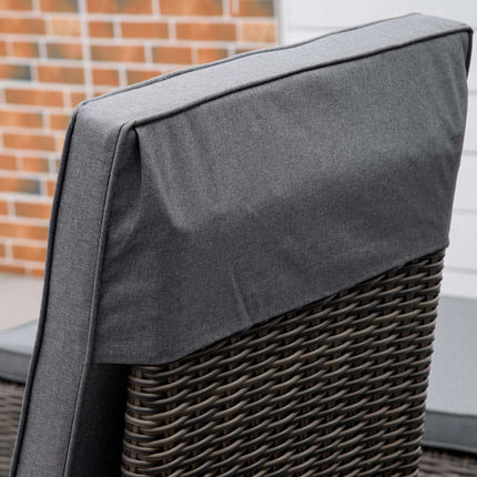 Verstellbare Sonnenliege aus Polyrattan mit Tisch und Kissen