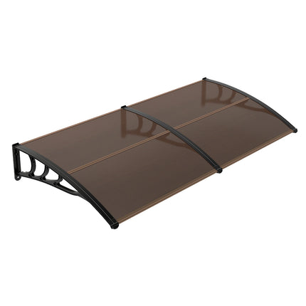 Vordach aus Polycarbonat, 197x89cm, Braun, Wetterfest