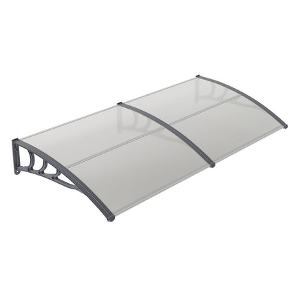 Polycarbonate Door Canopy, 197x89cm, Light Gray