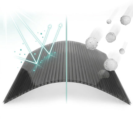 Polycarbonate Twin-Wall Sheets, 4mm, 121x60.5cm, Pack of 10
