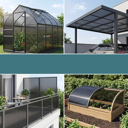 Polycarbonate Twin-Wall Sheets, 4mm, 121x60.5cm, Pack of 10