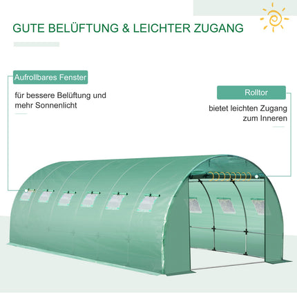 Gartenfolie aus Polyethylen 6x3x2m mit 12 Fenstern