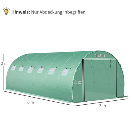 Gartenfolie aus Polyethylen 6x3x2m mit 12 Fenstern